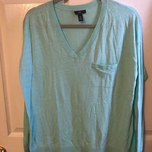 Women’s Gap LS knit sweater. Med. Lt teal/my green